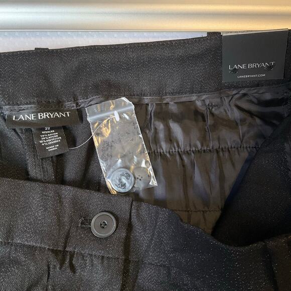 Lane Bryant Women Dress Pants size 22 Regular US Black Slim Flared Leg Mid Rise - Picture 8 of 9